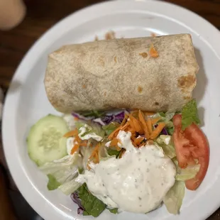 Kids burrito w/ salad