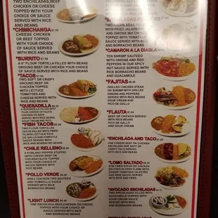 sushi and sashimi, menu