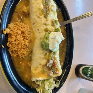 Jorge's burrito with 50/50.
