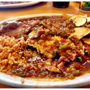 Mexican omelet with green chili