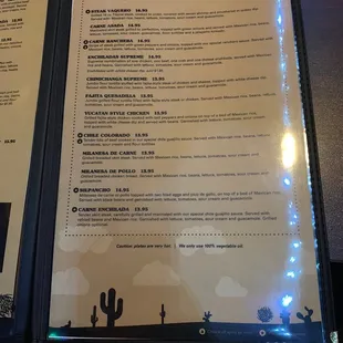 menu