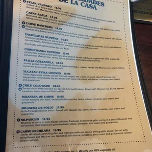 menu