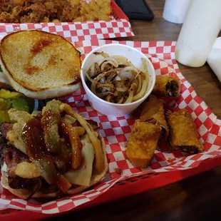 a tray of food on a table