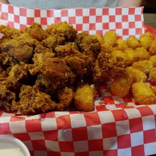 a basket of fried food
