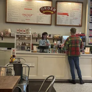 Order desk with friendly staffers.