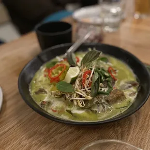 Green curry with beef cheeks