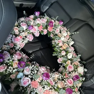 Heart shaped funeral arrangement.