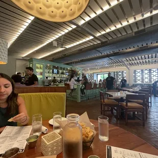 Indoor seating, bar area