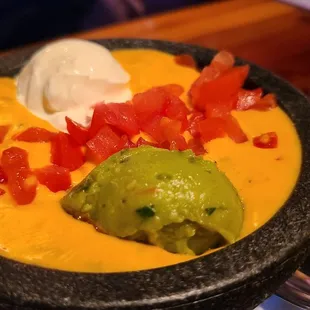 a bowl of mexican food