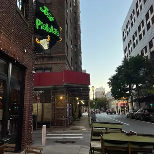 outside