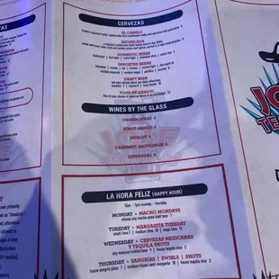 New Menu current as of Aug 2021