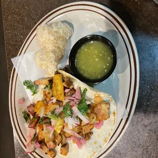 a plate of mexican food