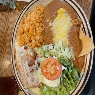 Chimichanga, rice and beans!