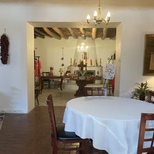 Small area with salsas, powders and sauces for sale.