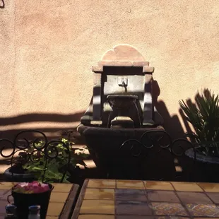 Water feature on the patio