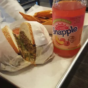 Joseph Burger and a snapple