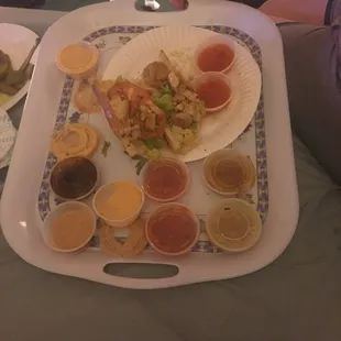 Almost no meat, wilted veg, lots of sauce.