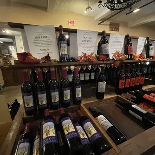 a variety of wines on display