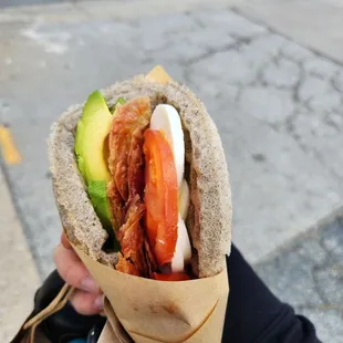 Hass We Can waffle breakfast sandwich