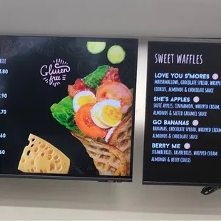 The menu.