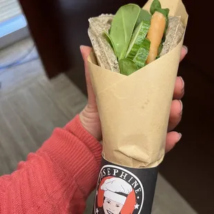 Salmon cream cheese waffle wrap