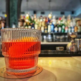House Negroni $13 elena london dry gin, campari, mulassano rosso vermouth