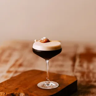 Espresso Martini w/ beignet garnish