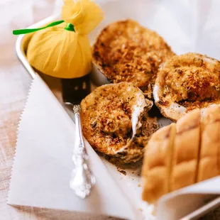 Roasted Oysters
 
 lemon &amp; herb butter, panko, parmesan