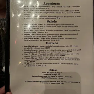 menu