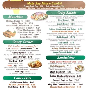 sushi and sashimi, menu