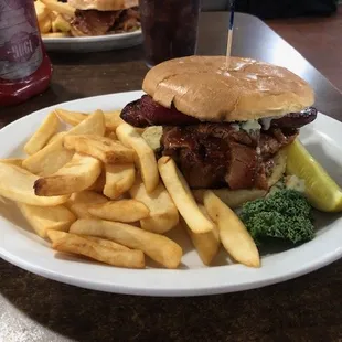 The "Stackwich" BBQ Brisket, Hot Links, topped with Slaw. Delicious. Check in date 3/14/23