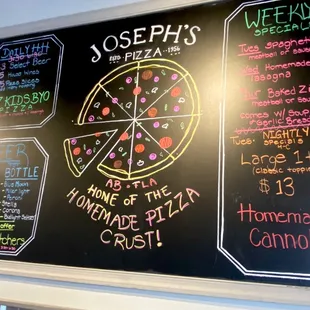 a blackboard with a variety of items on it