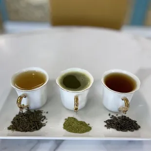 three different types of tea