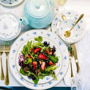 First Course of Afternoon Tea is our Berry Delight salad