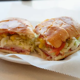 a cut in half sandwich