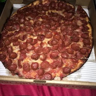 Home with our Topper pizza from Joseppis - Sullivant Ave.  After a long day of shopping- now to devour it with wife and friends.  Hmmm!