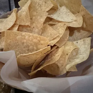 Chips are always crispy and served warm.