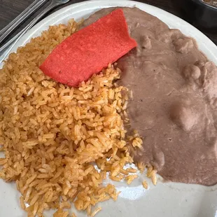 Rice and beans are very good.