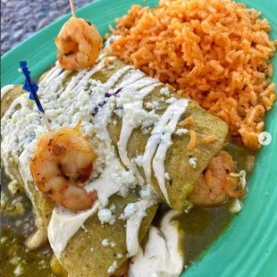 Shrimp Enchiladas Platter
