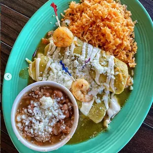 Baja Shrimp enchiladas