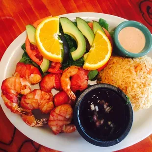 New dish ---BACON WRAPPED JUMBO SHRIMP                     CAMARONES GUADALAJARA....