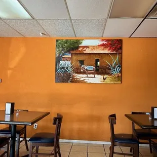dining area with tables and chairs