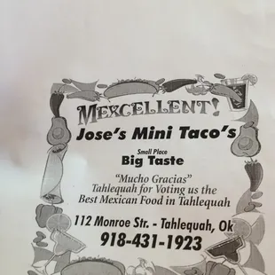 Voted Best Mexican Restaurant in Tahlequah.