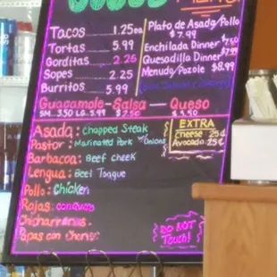 The menu. You&apos;re welcome.