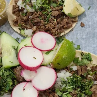 a variety of tacos