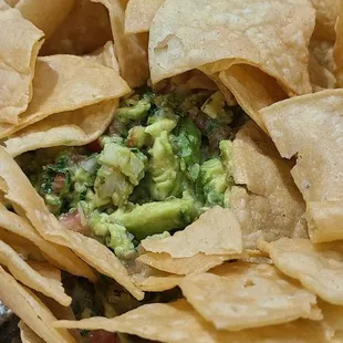 tortilla and guacamole