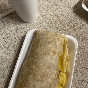 Burrito loco with Horchata