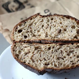 Seed Feast ($9) - whole wheat flour, bread flour (wheat), toasted sunflower + pumpkin seeds, flax seeds, sourdough culture, sea salt