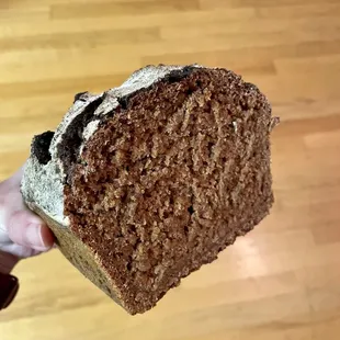 Molasses brown loaf, sliced. Lightly sweet, amazing texture