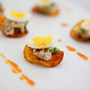 Tuna Nicoise on Potato Gaufrette
